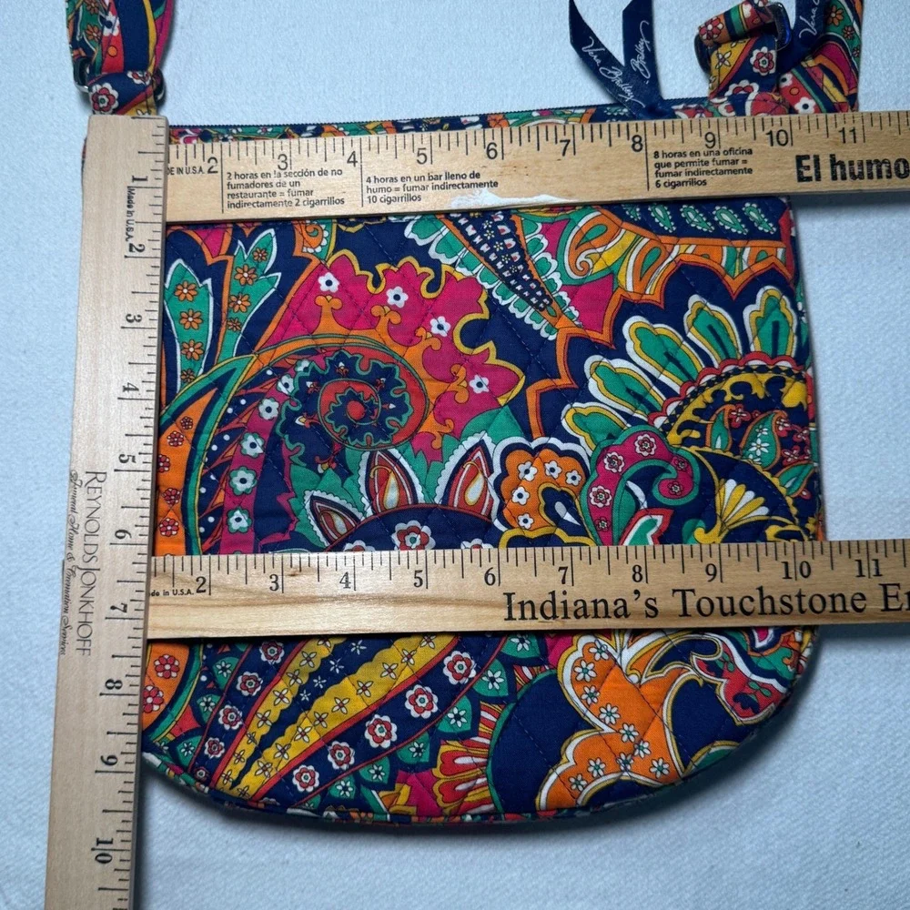 Vera Bradley Sun Valley Paisley Quilted Cotton Crossbody Bag Adjustable Strap